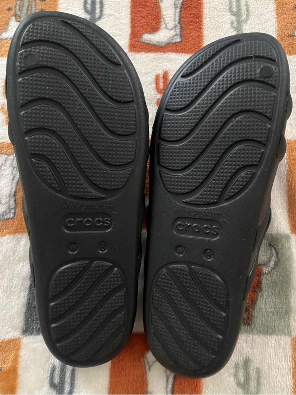 CROCS Women's Black Slide Sandals Size 8 - Picture 4 of 4